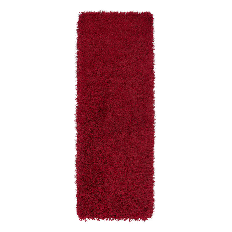 Rosdorf Park Beatty Shiny Shaggy Red Rug Wayfair.co.uk